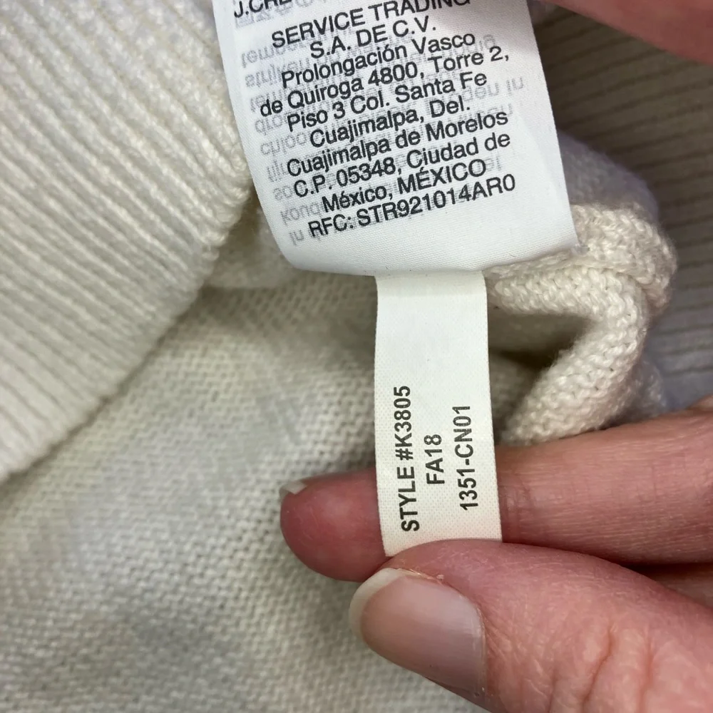 J. Crew ~ Ruffle Cuff Sweater 100% cotton